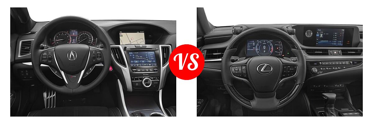 2019 Acura TLX Sedan w/A-SPEC Pkg vs. 2021 Lexus ES 250 Sedan ES 250 F SPORT / ES 250 Luxury / ES 250 Ultra Luxury - Dashboard Comparison