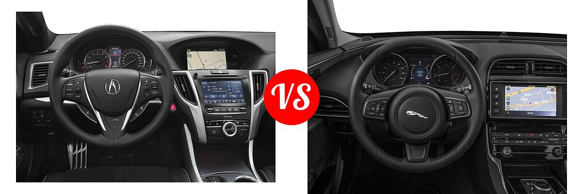 2019 Acura TLX Sedan w/A-SPEC Pkg vs. 2018 Jaguar XE Sedan Diesel 20d / 20d Premium / 20d Prestige - Dashboard Comparison