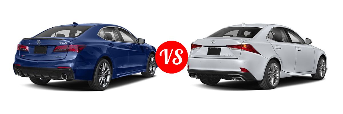 2019 Acura TLX Sedan w/A-SPEC Pkg vs. 2018 Lexus IS 300 Sedan IS 300 - Rear Right Comparison