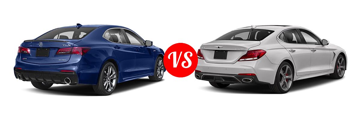 2019 Acura TLX Sedan w/A-SPEC Pkg vs. 2019 Genesis G70 Sedan 2.0T Advanced / 2.0T Sport / 3.3T Advanced / 3.3T Design / 3.3T Dynamic - Rear Right Comparison