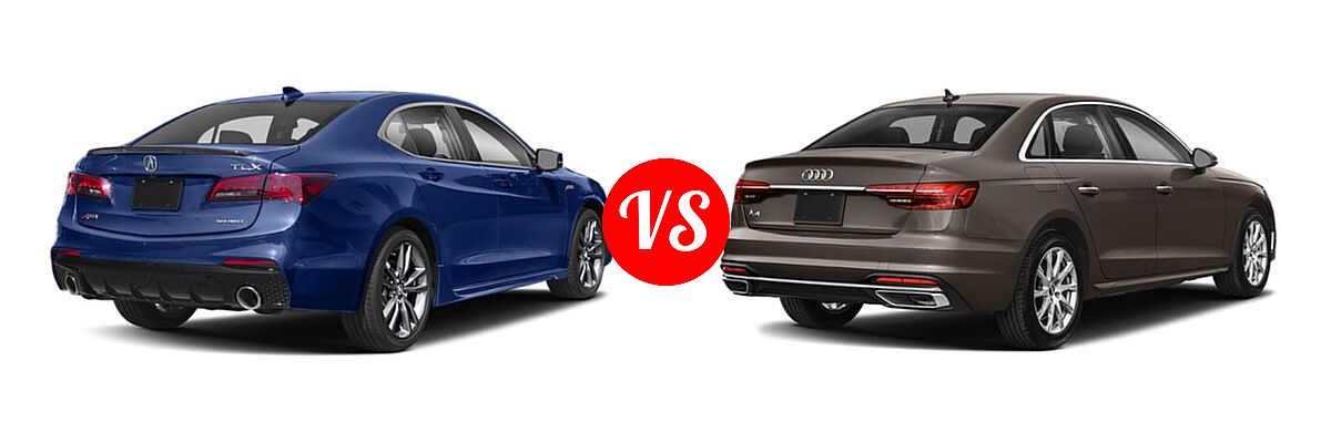 2019 Acura TLX Sedan w/A-SPEC Pkg vs. 2020 Audi A4 Sedan Premium / Premium Plus / Prestige - Rear Right Comparison