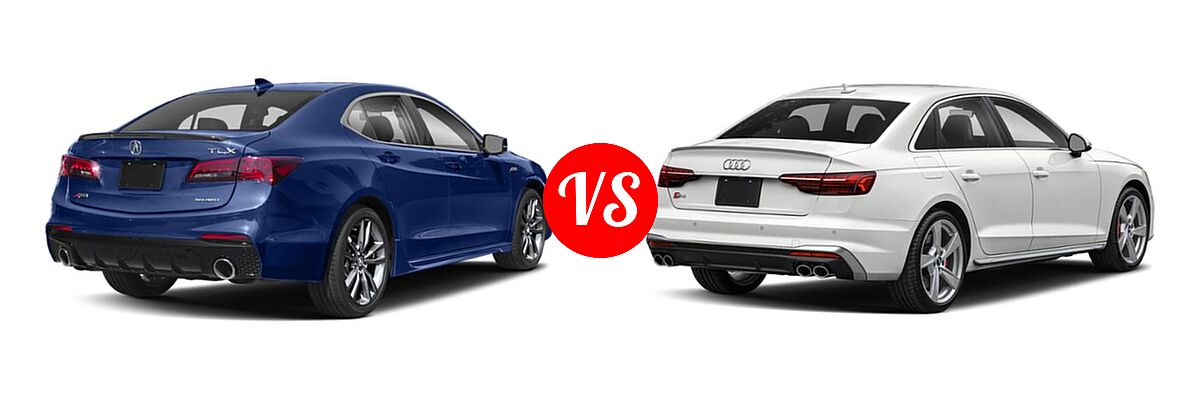 2019 Acura TLX Sedan w/A-SPEC Pkg vs. 2021 Audi S4 Sedan Premium Plus - Rear Right Comparison