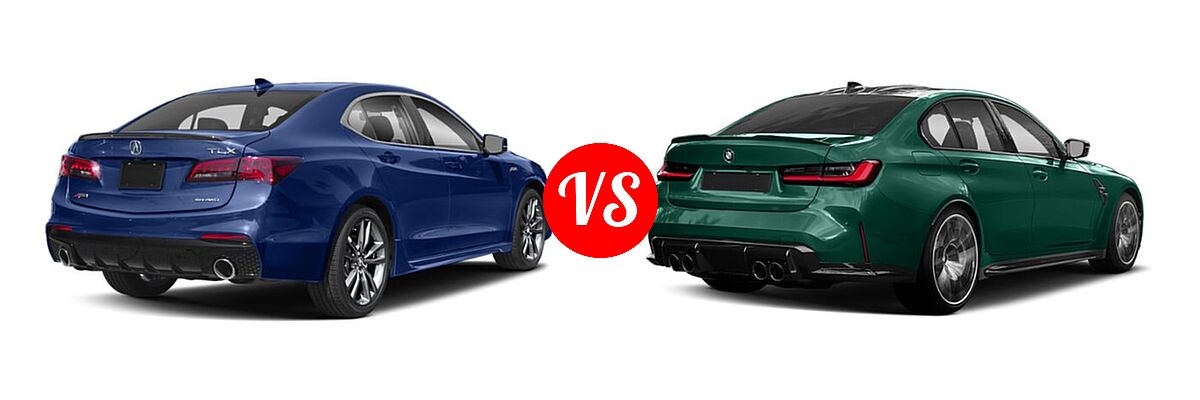 2019 Acura TLX Sedan w/A-SPEC Pkg vs. 2021 BMW M3 Sedan Competition / Sedan - Rear Right Comparison