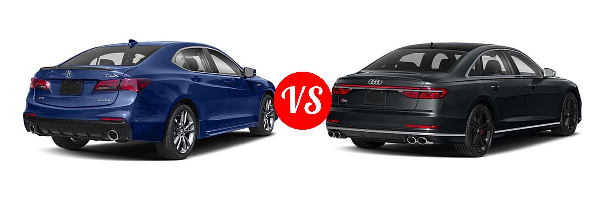 2019 Acura TLX Sedan w/A-SPEC Pkg vs. 2021 Audi S8 Sedan 4.0 TFSI - Rear Right Comparison