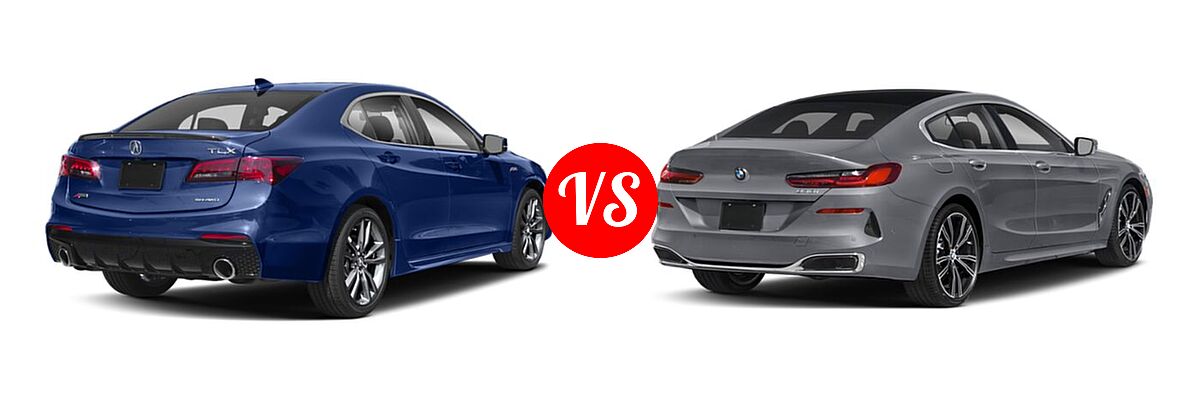 2019 Acura TLX Sedan w/A-SPEC Pkg vs. 2022 BMW 8 Series Sedan 840i - Rear Right Comparison