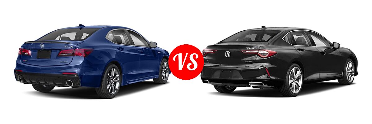 2019 Acura TLX Sedan w/A-SPEC Pkg vs. 2022 Acura TLX Sedan FWD / SH-AWD - Rear Right Comparison