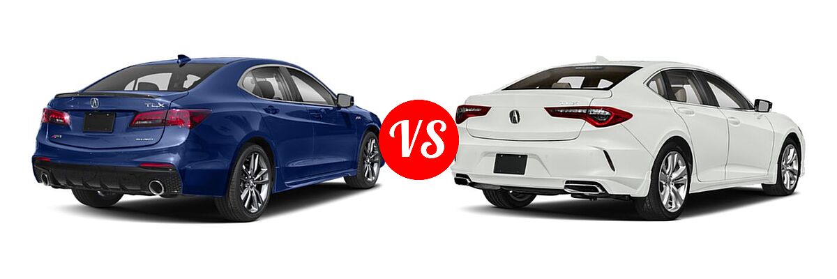 2019 Acura TLX Sedan w/A-SPEC Pkg vs. 2022 Acura TLX Sedan w/Technology Package - Rear Right Comparison