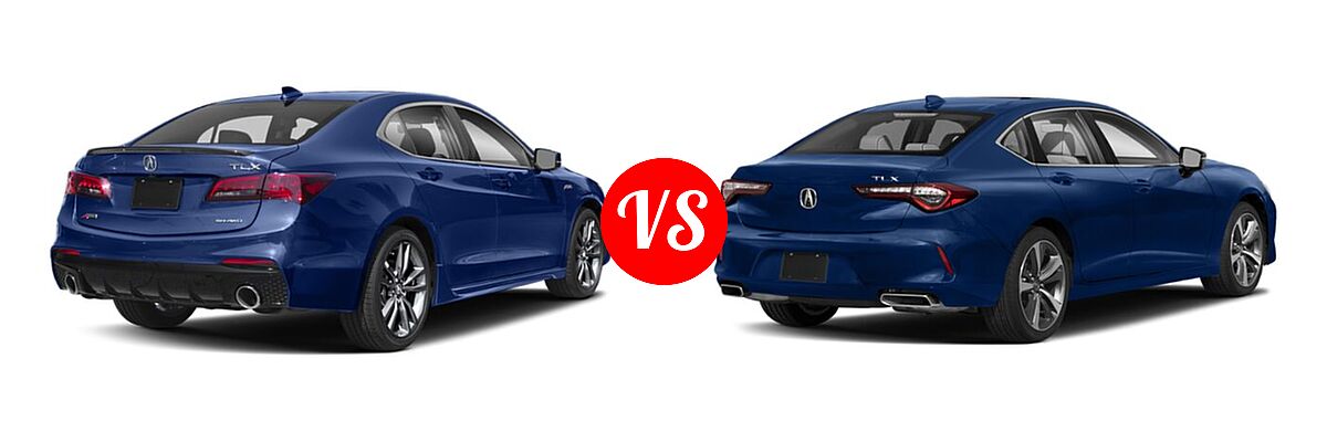 2019 Acura TLX Sedan w/A-SPEC Pkg vs. 2022 Acura TLX Sedan w/Advance Package - Rear Right Comparison