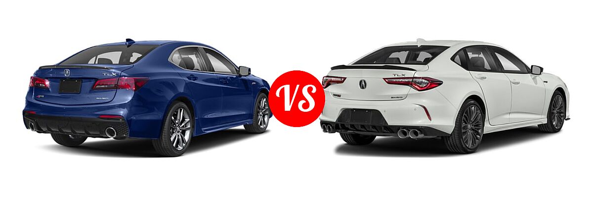 2019 Acura TLX Sedan w/A-SPEC Pkg vs. 2022 Acura TLX Sedan Type S - Rear Right Comparison