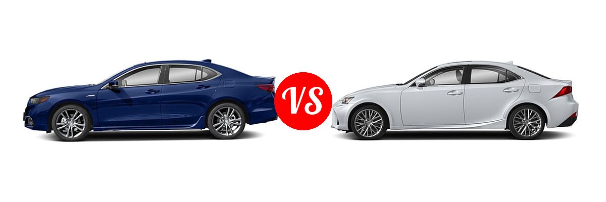 2019 Acura TLX Sedan w/A-SPEC Pkg vs. 2018 Lexus IS 300 Sedan IS 300 - Side Comparison