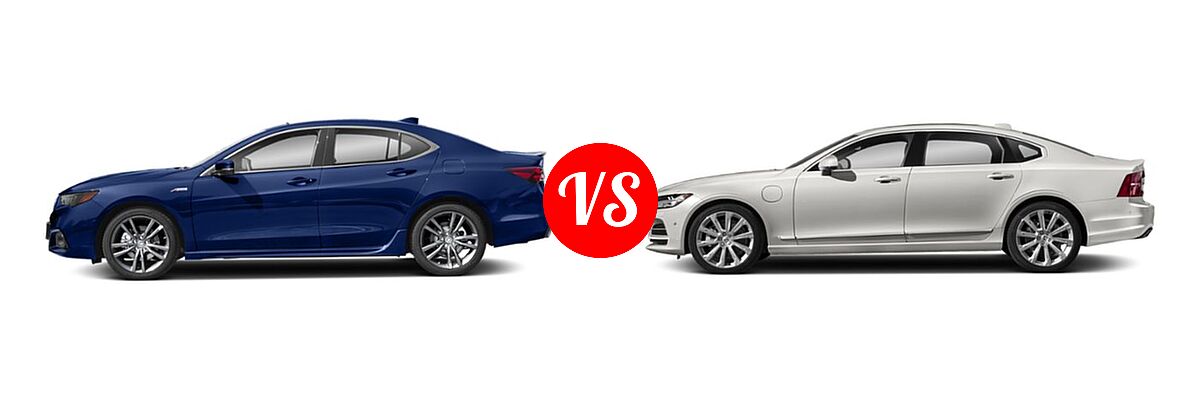 2019 Acura TLX Sedan w/A-SPEC Pkg vs. 2019 Volvo S90 Sedan PHEV Inscription / Momentum - Side Comparison