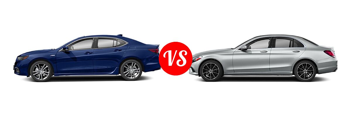 2019 Acura TLX Sedan w/A-SPEC Pkg vs. 2019 Mercedes-Benz C-Class Sedan C 300 - Side Comparison