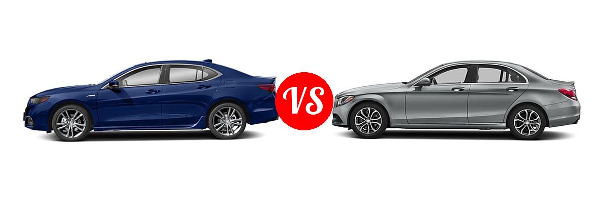 2019 Acura TLX Sedan w/A-SPEC Pkg vs. 2018 Mercedes-Benz C-Class Sedan C 300 - Side Comparison