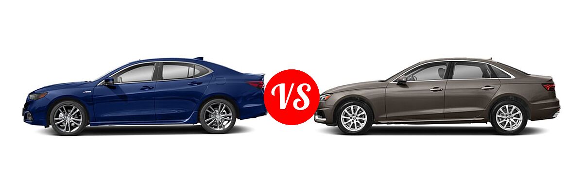 2019 Acura TLX Sedan w/A-SPEC Pkg vs. 2020 Audi A4 Sedan Premium / Premium Plus / Prestige - Side Comparison