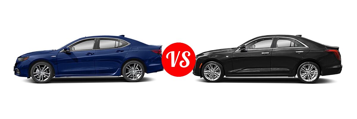 2019 Acura TLX Sedan w/A-SPEC Pkg vs. 2020 Cadillac CT4 Sedan Luxury / Premium Luxury / Sport / V-Series - Side Comparison