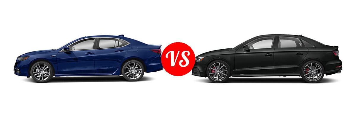 2019 Acura TLX Sedan w/A-SPEC Pkg vs. 2020 Audi S3 Sedan S line Premium / S line Premium Plus - Side Comparison
