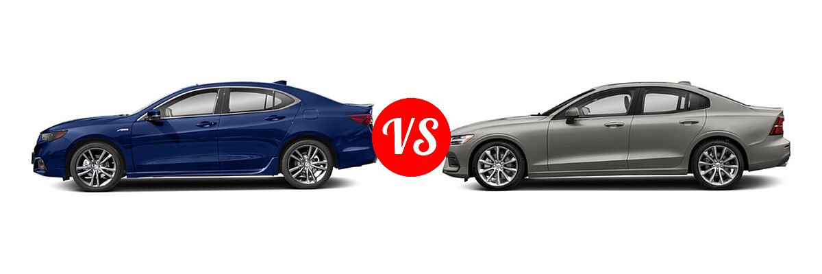 2019 Acura TLX Sedan w/A-SPEC Pkg vs. 2021 Volvo S60 Sedan Inscription / Momentum - Side Comparison