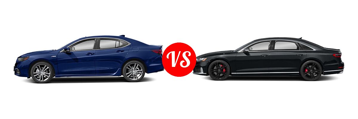 2019 Acura TLX Sedan w/A-SPEC Pkg vs. 2021 Audi S8 Sedan 4.0 TFSI - Side Comparison