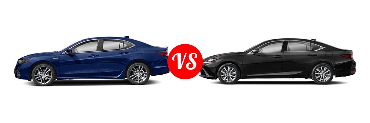 2019 Acura TLX Sedan w/A-SPEC Pkg vs. 2021 Lexus ES 250 Sedan ES 250 - Side Comparison