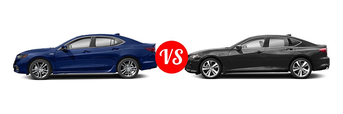 2019 Acura TLX Sedan w/A-SPEC Pkg vs. 2022 Acura TLX Sedan FWD / SH-AWD - Side Comparison
