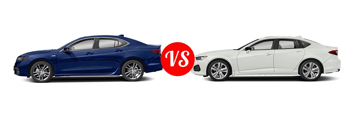 2019 Acura TLX Sedan w/A-SPEC Pkg vs. 2022 Acura TLX Sedan w/Technology Package - Side Comparison