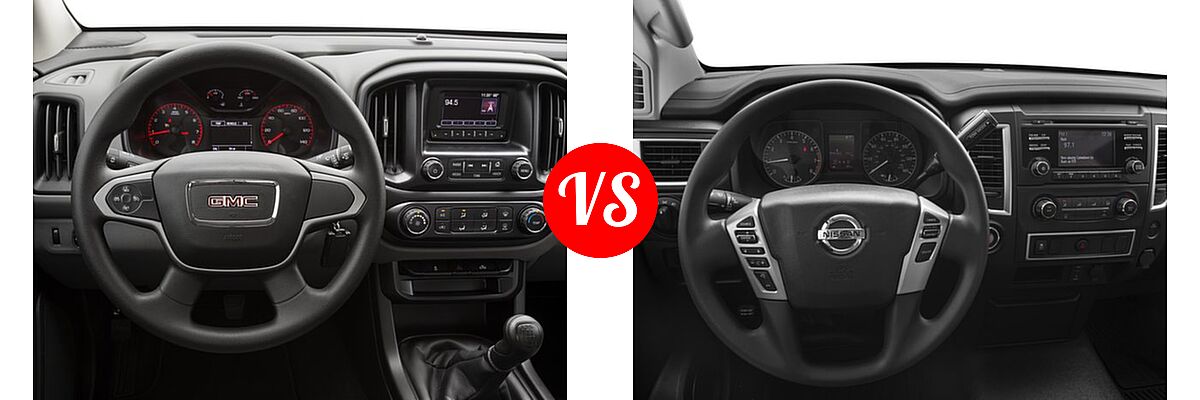 2017 GMC Canyon Pickup 2WD SL vs. 2017 Nissan Titan Pickup S / SV - Dashboard Comparison