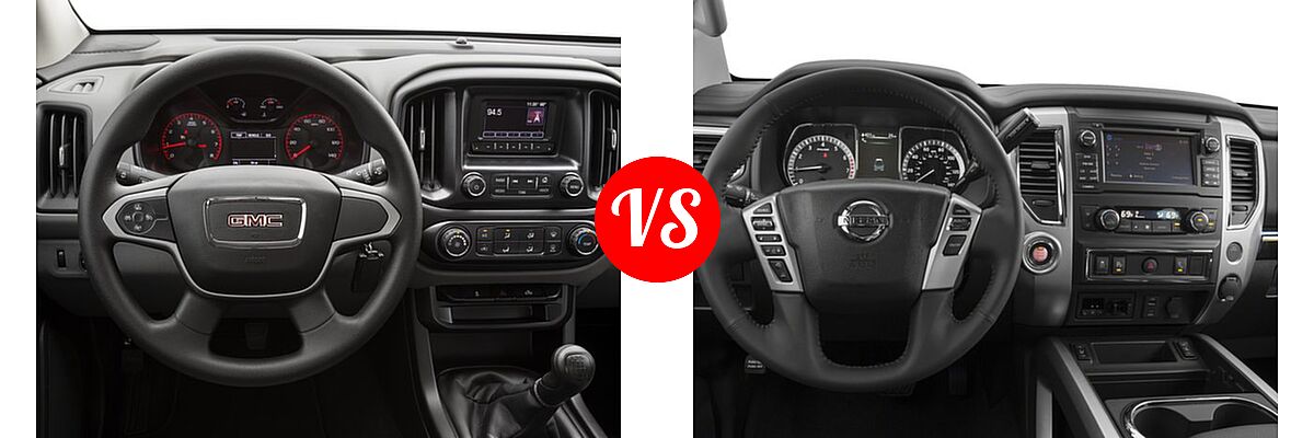 2017 GMC Canyon Pickup 2WD SL vs. 2017 Nissan Titan Pickup SV - Dashboard Comparison