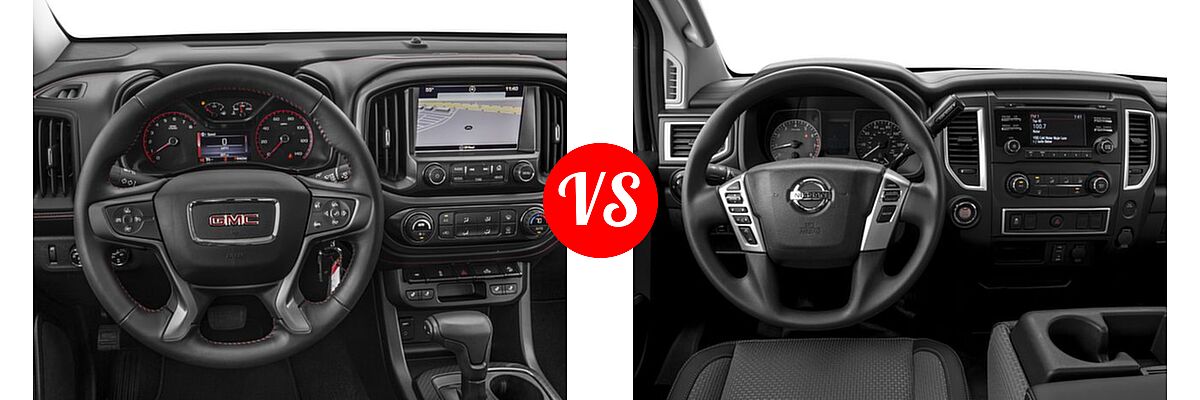 2017 GMC Canyon Pickup 2WD SLE / 2WD SLT vs. 2017 Nissan Titan Pickup S - Dashboard Comparison