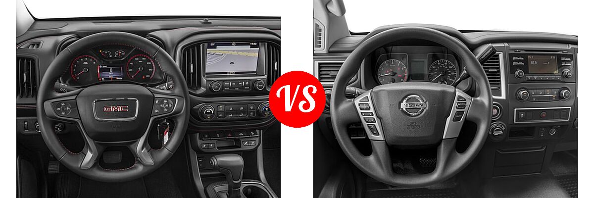 2017 GMC Canyon Pickup 2WD SLE / 2WD SLT vs. 2017 Nissan Titan XD Pickup S - Dashboard Comparison