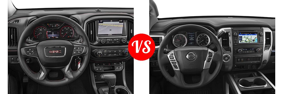 2017 GMC Canyon Pickup 2WD SLE / 2WD SLT vs. 2017 Nissan Titan XD Pickup SV - Dashboard Comparison