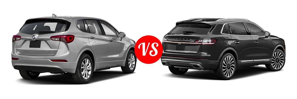 2019 Buick Envision SUV Essence / FWD 4dr / Preferred / Premium / Premium II vs. 2021 Lincoln Nautilus SUV Black Label / Reserve / Standard - Rear Right Comparison