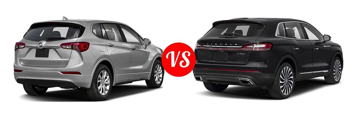 2019 Buick Envision SUV Essence / FWD 4dr / Preferred / Premium / Premium II vs. 2020 Lincoln Nautilus SUV Black Label - Rear Right Comparison