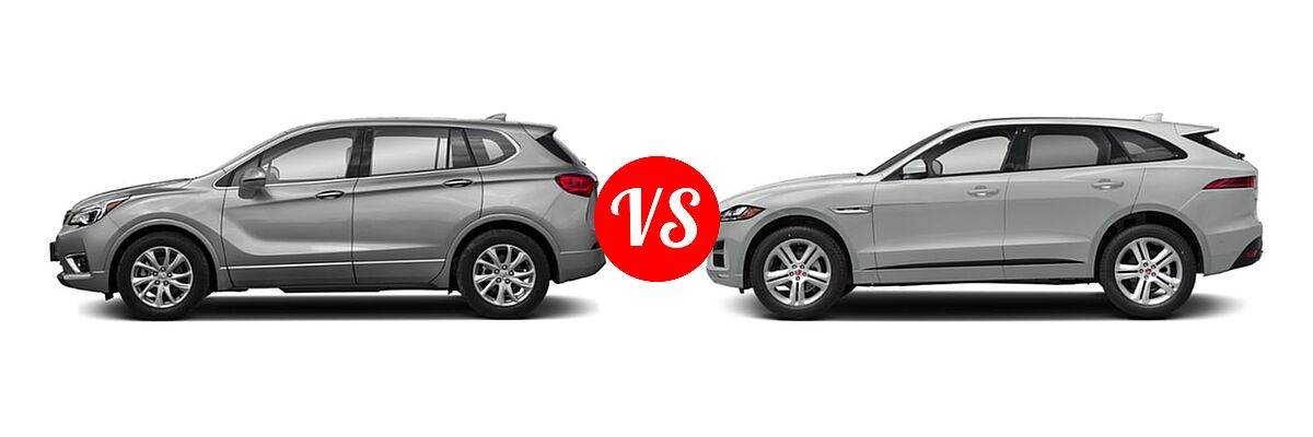 2019 Buick Envision SUV Essence / FWD 4dr / Preferred / Premium / Premium II vs. 2019 Jaguar F-PACE SUV 25t R-Sport - Side Comparison