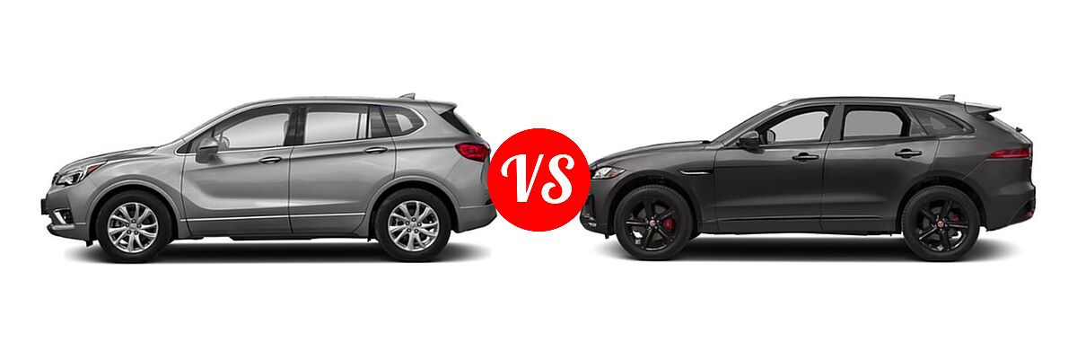 2019 Buick Envision SUV Essence / FWD 4dr / Preferred / Premium / Premium II vs. 2019 Jaguar F-PACE SUV S - Side Comparison