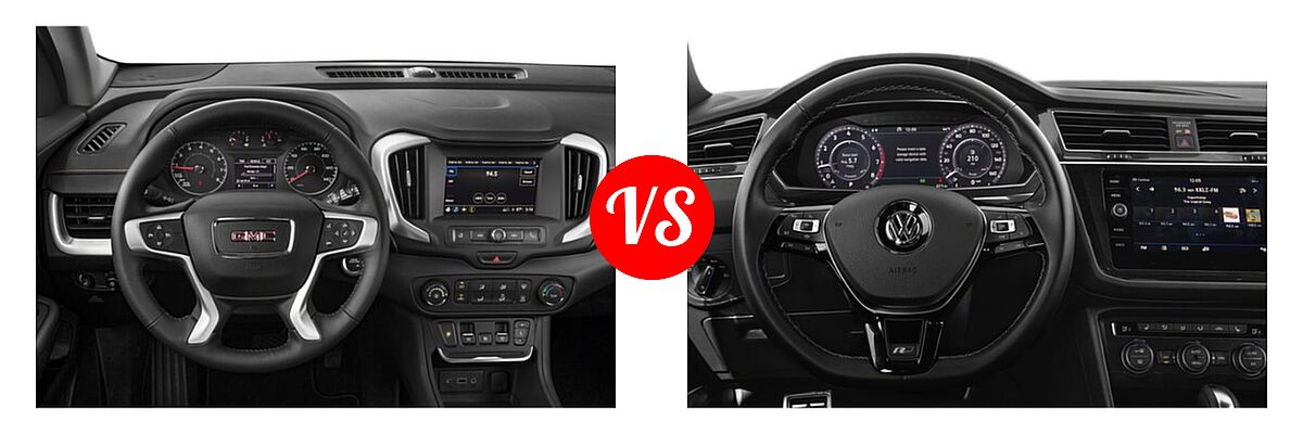 2019 GMC Terrain SUV Denali vs. 2019 Volkswagen Tiguan SUV SEL Premium R-Line / SEL R-Line / SEL R-Line Black - Dashboard Comparison