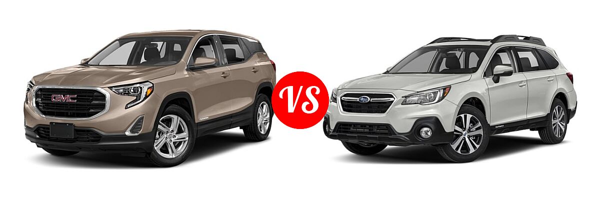2019 GMC Terrain SUV Diesel SLE Diesel vs. 2019 Subaru Outback SUV 2.5i - Front Left Comparison