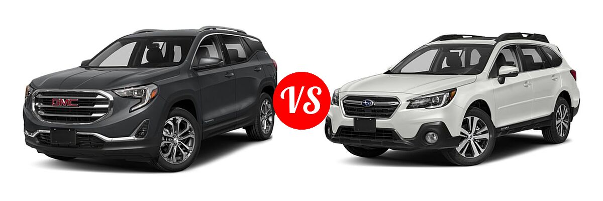 2019 GMC Terrain SUV Diesel SLT Diesel vs. 2019 Subaru Outback SUV Premium / Touring - Front Left Comparison