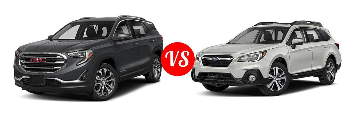 2019 GMC Terrain SUV Diesel SLT Diesel vs. 2019 Subaru Outback SUV 2.5i - Front Left Comparison