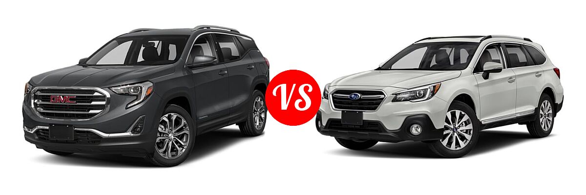 2019 GMC Terrain SUV Diesel SLT Diesel vs. 2019 Subaru Outback SUV Touring - Front Left Comparison