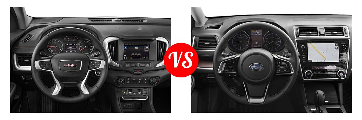 2019 GMC Terrain SUV Diesel SLE Diesel vs. 2019 Subaru Outback SUV 2.5i - Dashboard Comparison