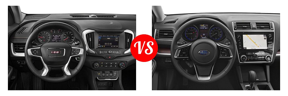 2019 GMC Terrain SUV Diesel SLE Diesel vs. 2019 Subaru Outback SUV Limited - Dashboard Comparison