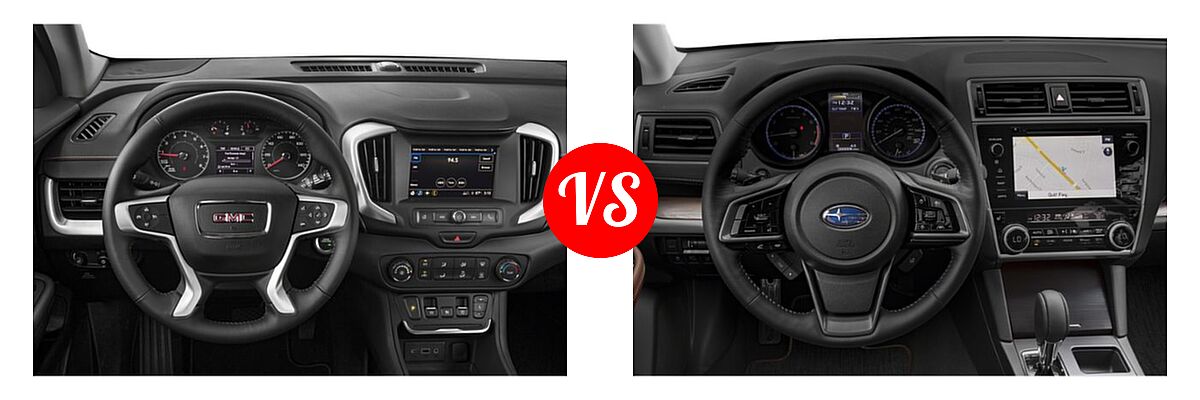 2019 GMC Terrain SUV Diesel SLE Diesel vs. 2019 Subaru Outback SUV Touring - Dashboard Comparison