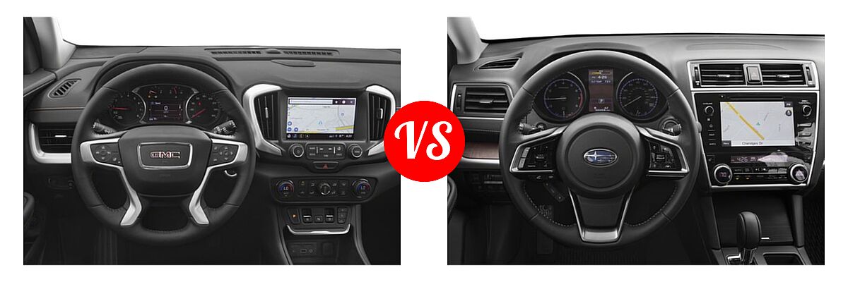 2019 GMC Terrain SUV Diesel SLT Diesel vs. 2019 Subaru Outback SUV Premium / Touring - Dashboard Comparison