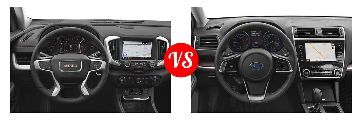 2019 GMC Terrain SUV Diesel SLT Diesel vs. 2019 Subaru Outback SUV Limited - Dashboard Comparison