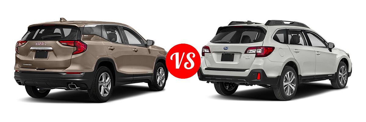 2019 GMC Terrain SUV Diesel SLE Diesel vs. 2019 Subaru Outback SUV 2.5i - Rear Right Comparison
