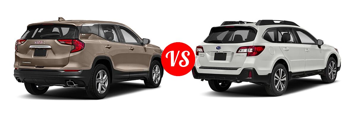 2019 GMC Terrain SUV Diesel SLE Diesel vs. 2019 Subaru Outback SUV Premium / Touring - Rear Right Comparison