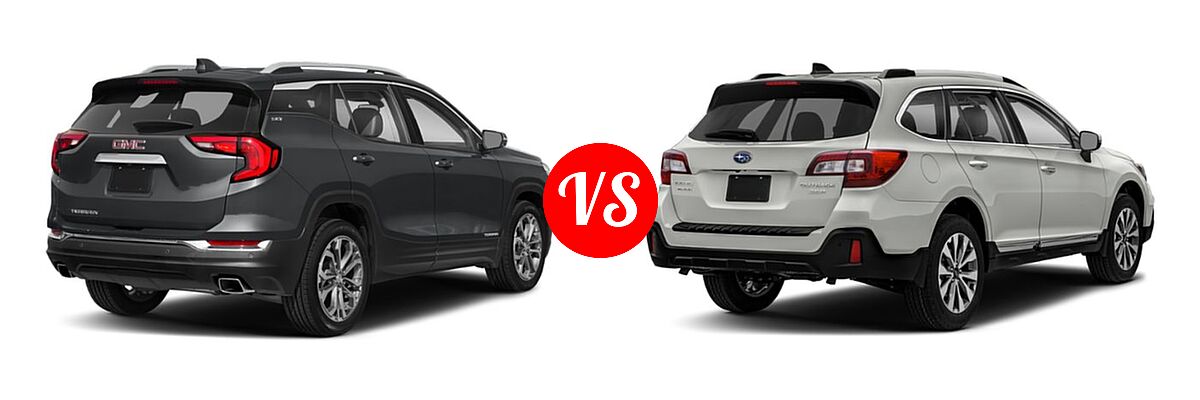 2019 GMC Terrain SUV Diesel SLT Diesel vs. 2019 Subaru Outback SUV Touring - Rear Right Comparison