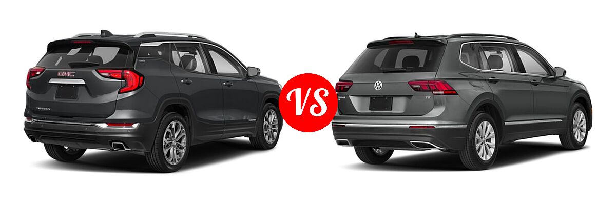 2019 GMC Terrain SUV SLT vs. 2019 Volkswagen Tiguan SUV S / SE / SEL / SEL Premium - Rear Right Comparison