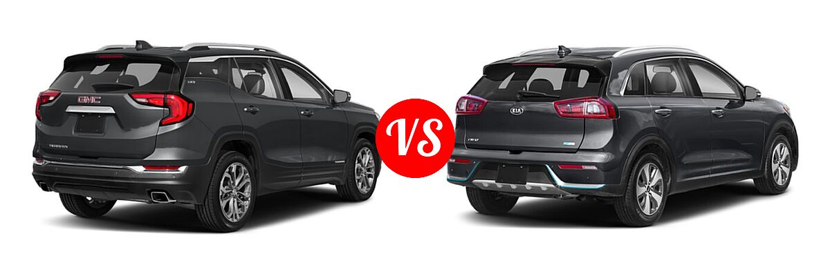 2019 GMC Terrain SUV SLT vs. 2019 Kia Niro Plug-In Hybrid SUV PHEV EX Premium - Rear Right Comparison