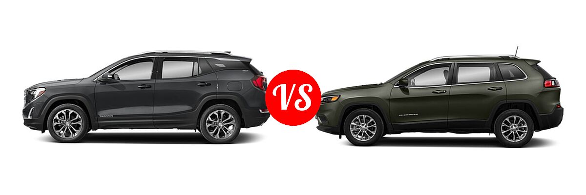 2019 GMC Terrain SUV SLT vs. 2019 Jeep Cherokee SUV Limited - Side Comparison